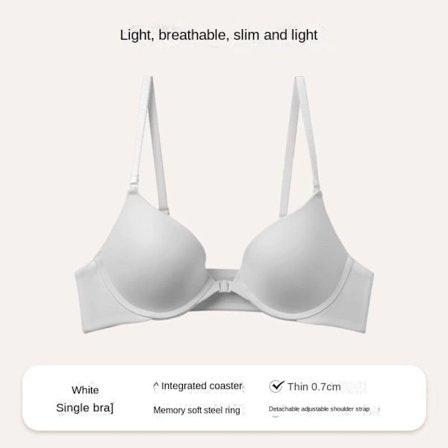 Undertøy med knapper foran, usynlig og sporløst undertøy HVIT