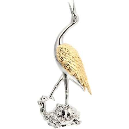 Støbejernskranfuglestatuer Stående Metal Patina Hejre Fugl Iro