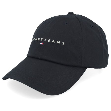 Tommy Hilfiger - Noir unconstructed Casquette - Tjm Linear Logo Cap Black Dad Cap @ Hatstore