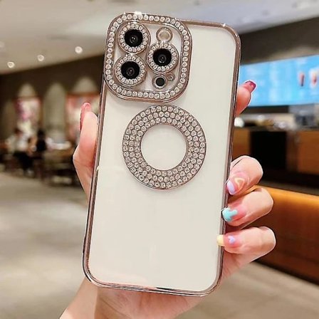 Elektropletteret Diamant TPU-skal til iPhone 15 Pro