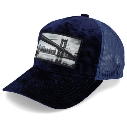 Public Domain - Ble trucker Czapka Z Daszkiem - Bridge Navy Velvet Trucker @ Hatstore