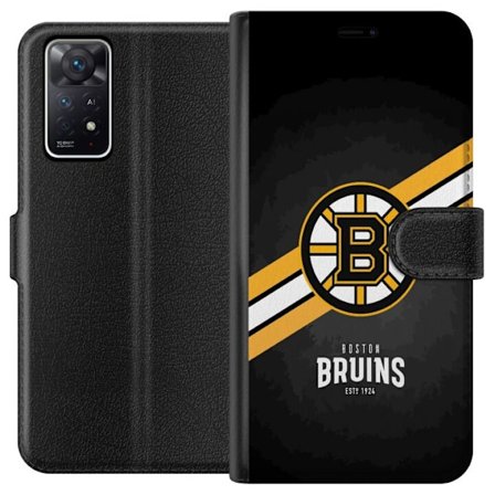 Kompatibelt Plånboksfodral till Xiaomi Xiaomi Redmi Note 11 Pro 5G Boston Bruins (NHL)