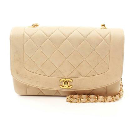 Chanel Vintage Pre-owned Shoulder Väska beige, Dam Vintage Väskor, Dam, Storlek: ONE SIZE