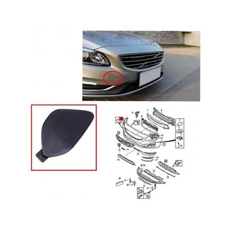 Front stötfångare bogserögla lock för Volvo S60