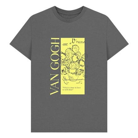 Apoh Unisex Vuxen Solrosor Citat Vincent Van Gogh T-Shirt XL