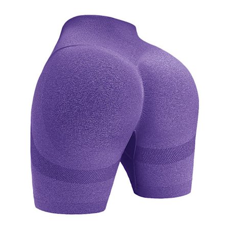 Naisten shortsit, joissa on takapuolen kohotus, korkea vyötärö, treenihousut, pyöräilyshortsit, booty-joogashortsit, fitnessleggingsit (violetti)