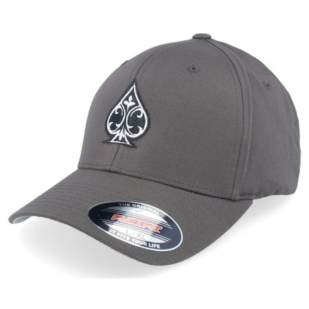 Iconic - Grijs flexfit Cap - Ace Of Spades Dark Grey Flexfit @ Hatstore