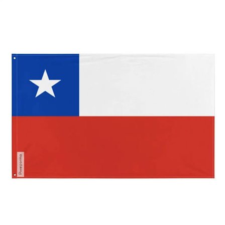 Flagga - Chile - 90 x 150 cm - Polyester - Framsida/baksida - Metallöglor