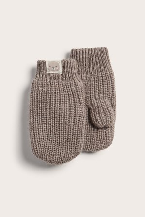 Kappahl | Rękawiczki z dzianiny z wełny merino | Brązowy melanż