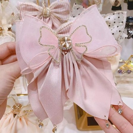 Butterfly Rhinestone Hårklämma Rosett Hårnål ROSA