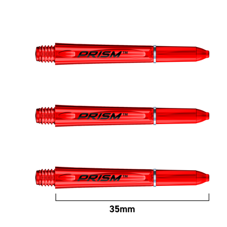Ejes de policarbonato Winmau Prism 1.0 | Winmau.com Corta / Rojo