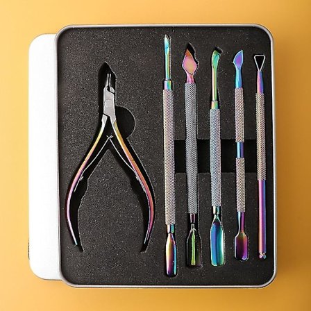 6 stk./sæt Manicure Værktøjssæt Neglesaks Clipper Neglebåndsfjerner Neglepusher Pedicure Falsk Negletip