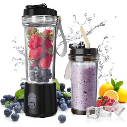 Kannettava Blender Smoothien ja Shakejen Tekoon 17Oz, Henkilökohtainen Blender 4000mAh USB-Lataus, 500ml Kannettava Mehukone Keittiöön/Matkalle/