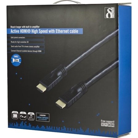 DELTACO Active HDMI cable, 20m, black