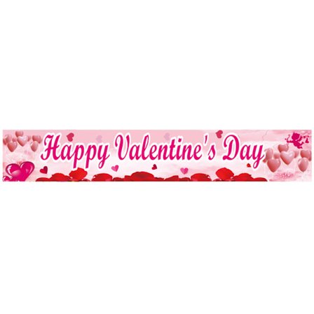 God Valentinsdag Banner Kjærlighetshjerte Rose Blomsterblad Bannere Ornament