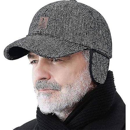 Vinter til mænd udendørs hat, justerbar varm sport golf baseball cap hatte far caps øreklapper fortykke 55-60cm