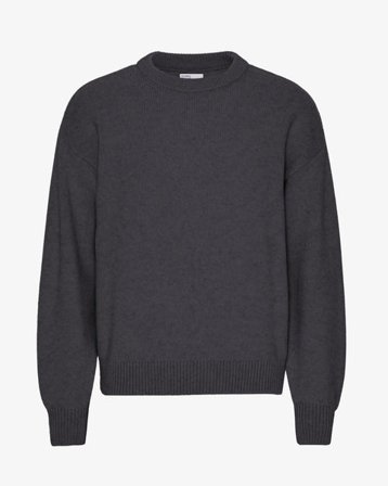 Oversized Merino Wool Crew - Lava Grey - Male - XS