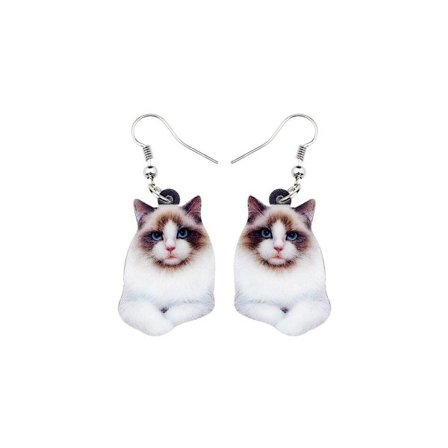 Earrings - Cat - Ragdoll - Acrylic
