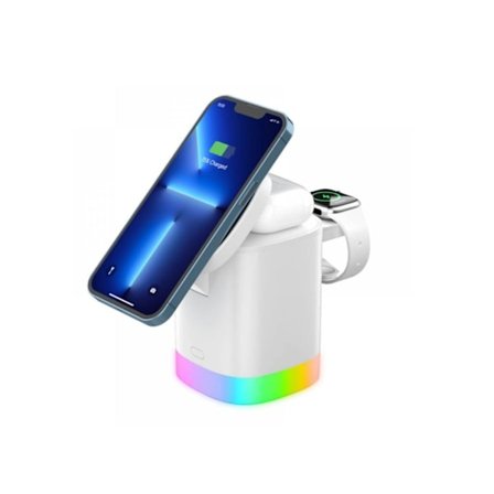 Trådlös Laddare Snabb Laddningsbas 3 I 1 För iPhone, iPad, AirPods, Samsung