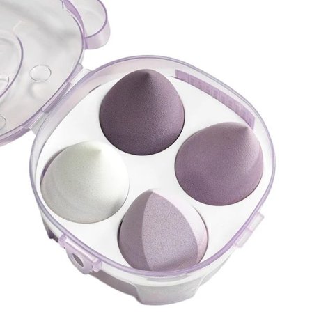 Skönhetsmakeupägg luftkudde puderpuff makeupägg torr och våt dubbel användning absorberar inte puder supermjukt 4-pack