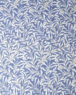 Metervare Ramas bladmønster Blå
