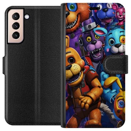 Kompatibelt Plånboksfodral till Samsung Samsung Galaxy S21 Färgstarka animatroniska figurer inspirerade av Five Nights at Freddy’s, intensiv blick