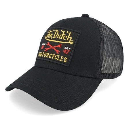 Von Dutch - Sort trucker Kasket - Motorcycles 1947 Black A-Frame Trucker @ Hatstore