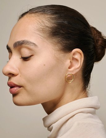 Enamel Copenhagen Studs, Bellu - Gold - ONE SIZE