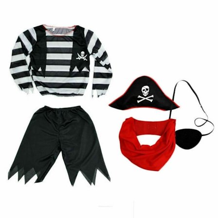 Mordely Piratkostym Cosplay S (4-6 ÅR)