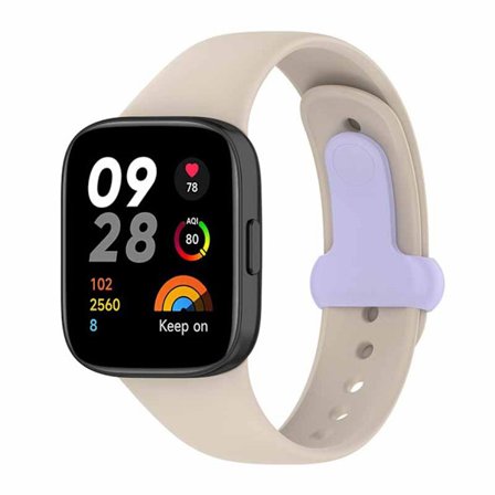 Silicone Replacement Strap for Redi watch3 kompatibelt med Redmi Watch 3 – pehmeä vedenkestävä ranneke pinnarullalukolla Beige