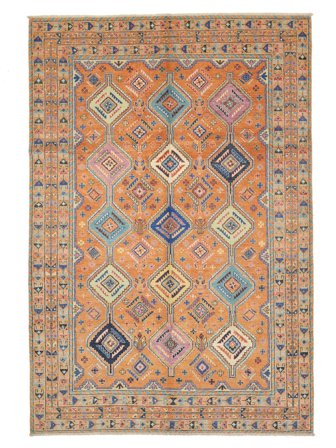Kazak Fine Rug Oriental Brown/Orange (Wool, Afghanistan)