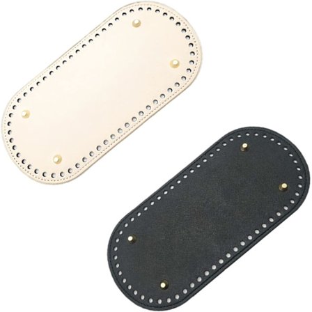 2 stk. PU læder taske oval bund lang strik hæklet taske pude