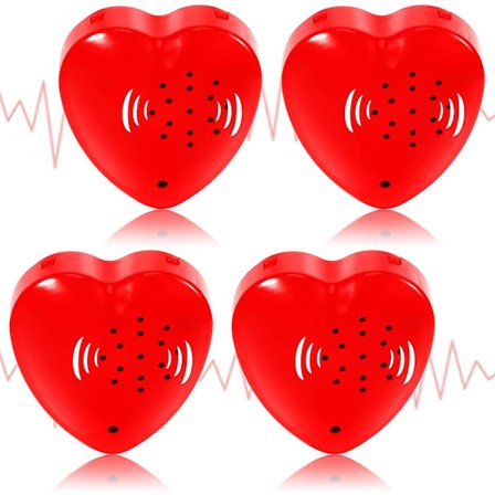 4 stk. stemmeopptaker plysjdyr trykknapp lyd opptaker bjørn hjerte lydmodul, rød