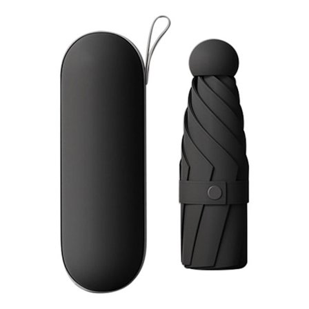 Stabil paraply med UV-beskyttelse, sammenleggbar og kompakt med kapselveske