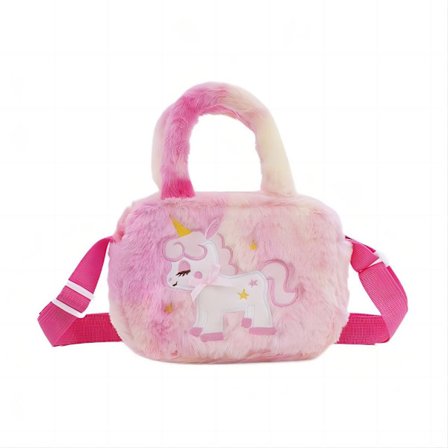 Enhjørning legetøjsplys taske til piger i alderen 3-10 år Enhjørning gaver til fødselsdage og helligdage i alderen 3-8.(rose farve)