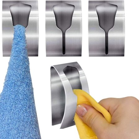 4 stk. håndklædeholder til badeværelse og køkken, viskestykkeholder uden boring