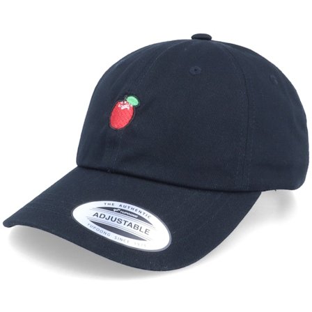 Iconic - Little Tiny Apple Black Dad Cap Unconstructed Black Cap - @ Hatstore