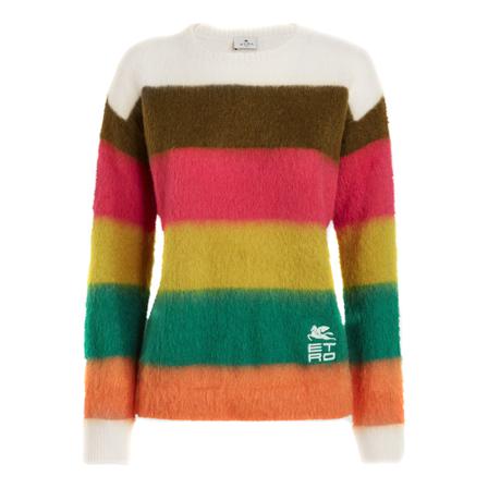 Etro, Round-neck Knitwear Roze, Dames, Maat:S