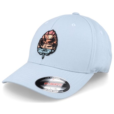 Iconic - Blå flexfit Keps - Tropical Leaf Summer Carolina Blue Flexfit @ Hatstore