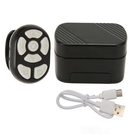 Rullende Ring Trådløs Fjernkontroll Sideskifter for Iphone for IOS Tablet for IOS for Android Svart