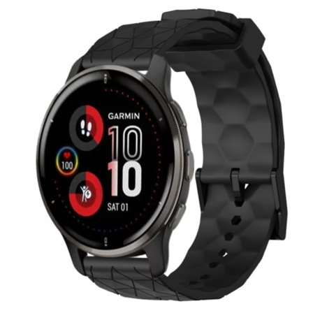 För Garmin Venu 2 Plus 20 mm fotbollsmönster i enfärgad watch