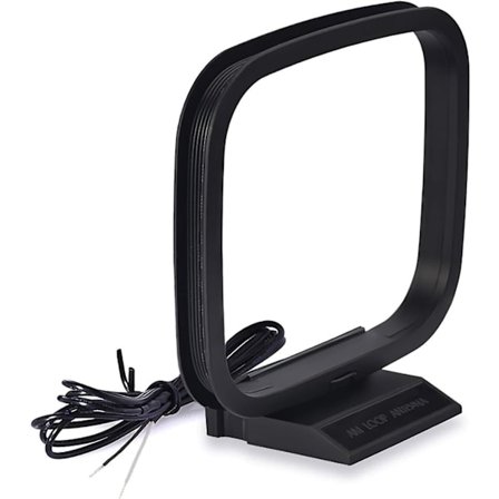 2-nastainen AM-silmukka-antenni paljaalla johdolla, yhteensopiva sisätilaradioiden, Bluetooth-stereovastaanottimien ja kotiteatterin audio-video-