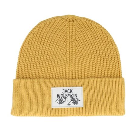 Jack Wolfskin - Gul cuff Beanie - Badge Beanie Mustard Cuff @ Hatstore