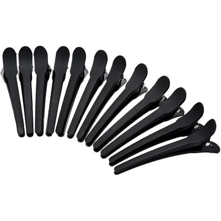 Hiusten osittelupihdit Muoviset kampaajapihdit hiusten muotoiluun salonkiin 12kpl musta