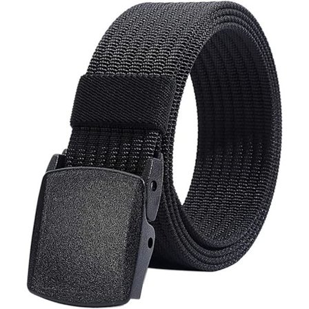 Herre Nylon Belte - Svart Plastspenne - Fullt Justerbar Arbeid