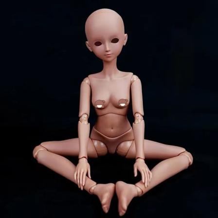 1 stycken brun hud 1/3 Bjd docka 60 cm dockhuvud till kvinnor Flera leder Rörlig kropp Klä upp leksak för tjejer Type B No Makeup