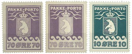 Grønland 1930-37- Pakkeporto - AFA 10+13+17 - Ubrugt
