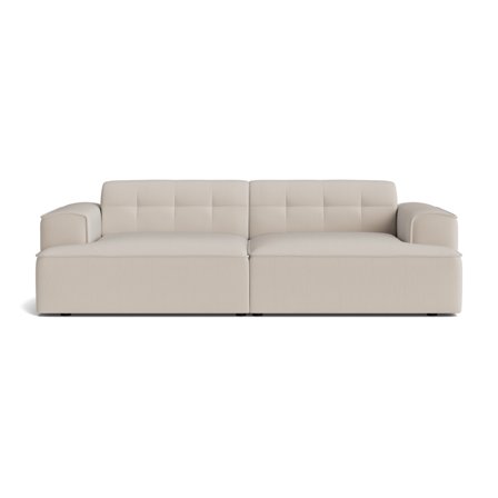 Marbella 3 personers sofa - Lisboa Beige - 242x103x75cm - Slidstærk 3 personers sofa med PU skum, Massivt træ & Krydsfinér konstruktion for optimal 