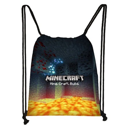 Minecraft gymväska, slitstark, bekväm och ventilerande dragskoväska, en fantastisk present till erfarna spelare