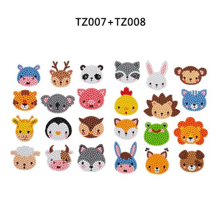 Diamantmaleri Sæt til Børn, 30 Stykker DIY Diamantmaleri Dyr Klistermærker, Mosaik Sæt til Børn 5D Diamant Klistermærker Sæt, Diamant Broderi til Børn